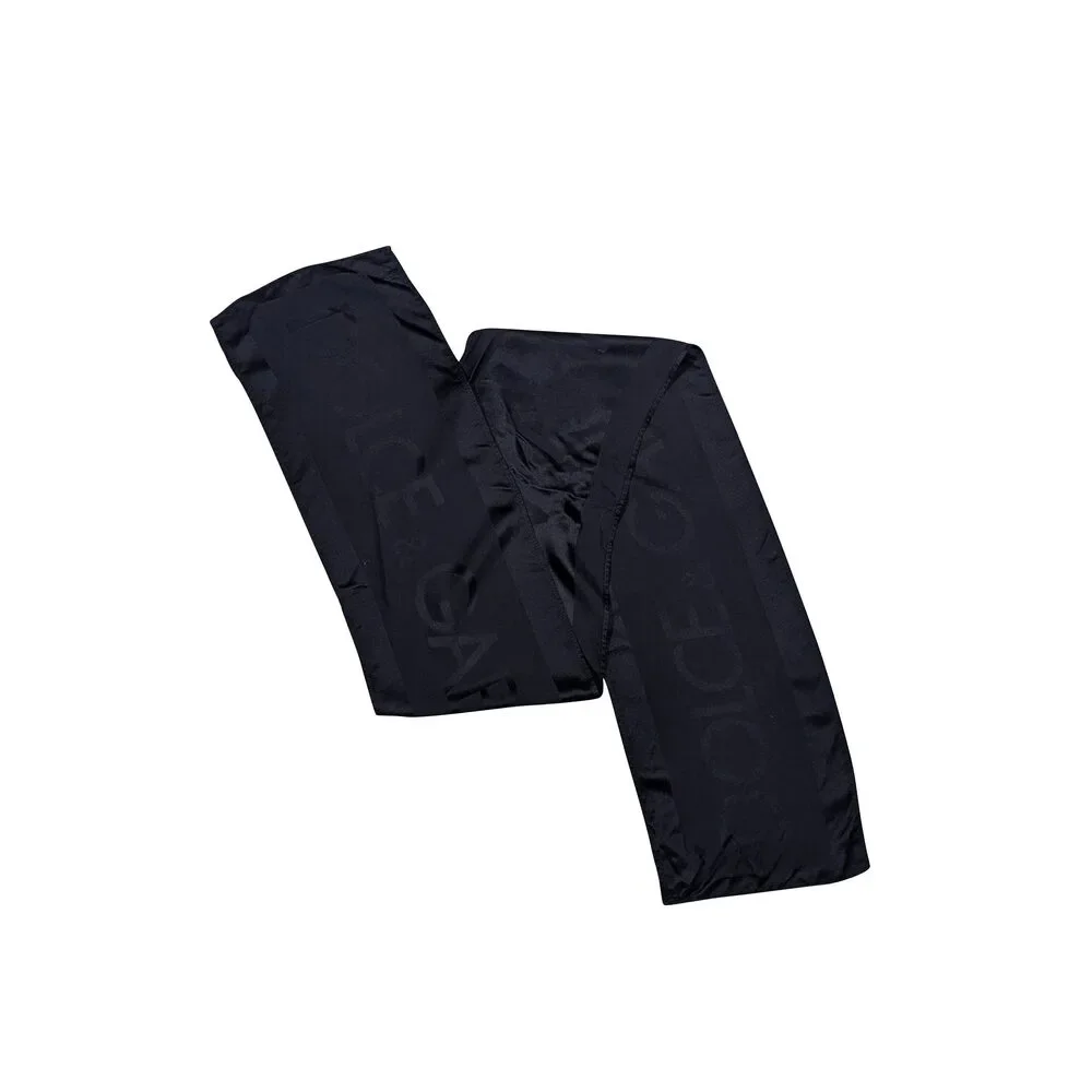 Dolce & Gabbana - Black Silk Logo Long Scarf